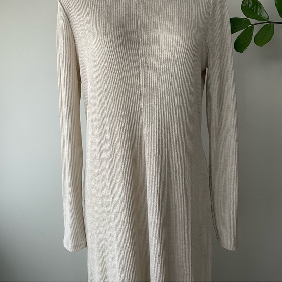 Topshop Maternity Maxi Ribbed Dress Long Sleeve Cream Size 12 Large - Picture 9 of 12